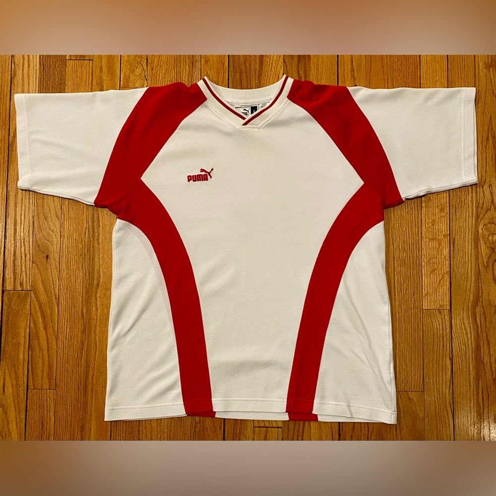 90s Puma White and Red Jersey